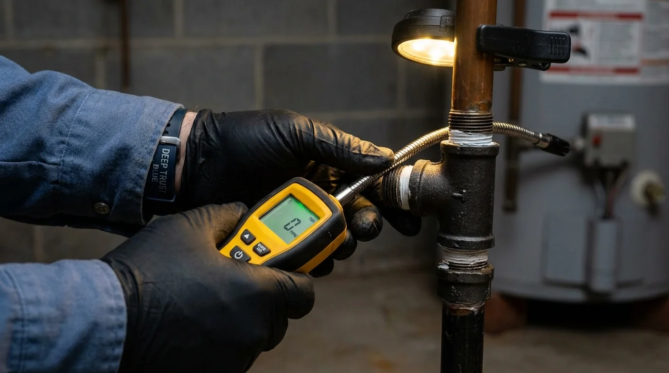 Gas leak detection with electronic sniffer by Johns Plumbing LLC in Collierville