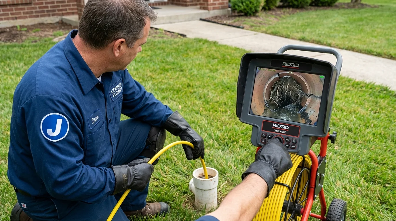Sewer camera inspection being performed by Johns Plumbing LLC in Collierville